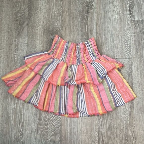 SUNDAYS lara skirt in striped skirt 100% linen size small summer vacation tropic - Picture 6 of 6